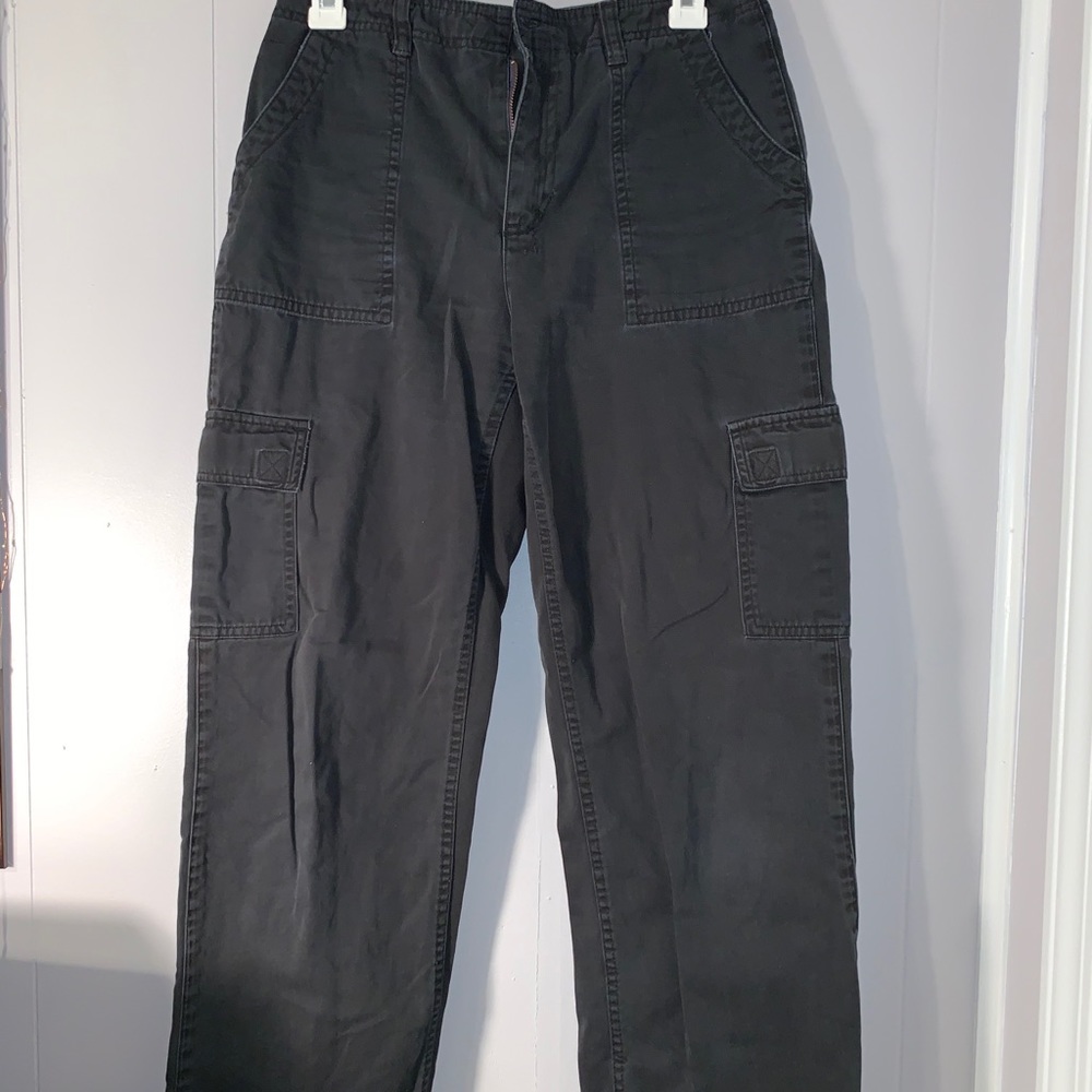 Black Straight legged cargo pants
